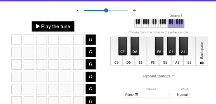 Perfect Pitch Puzzle 공식 사이트 화면